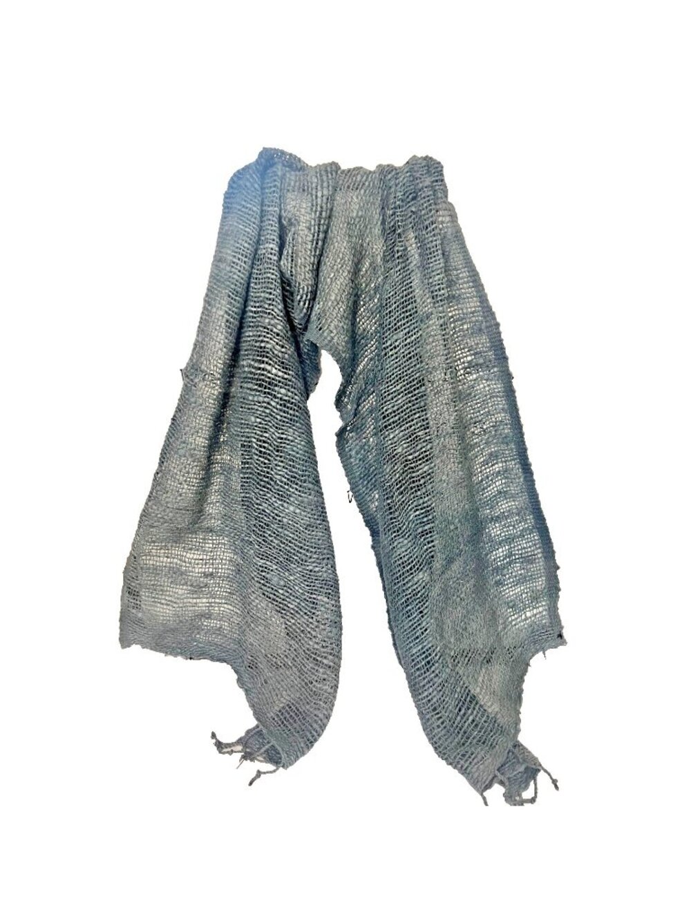 MARQUET Charcoal 100% Cotton Woven Scarf Fair Trade Hand Dyed Fringe Lagenlook